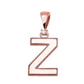 10K Rose Gold Diamond Initial Pendant Necklace T816