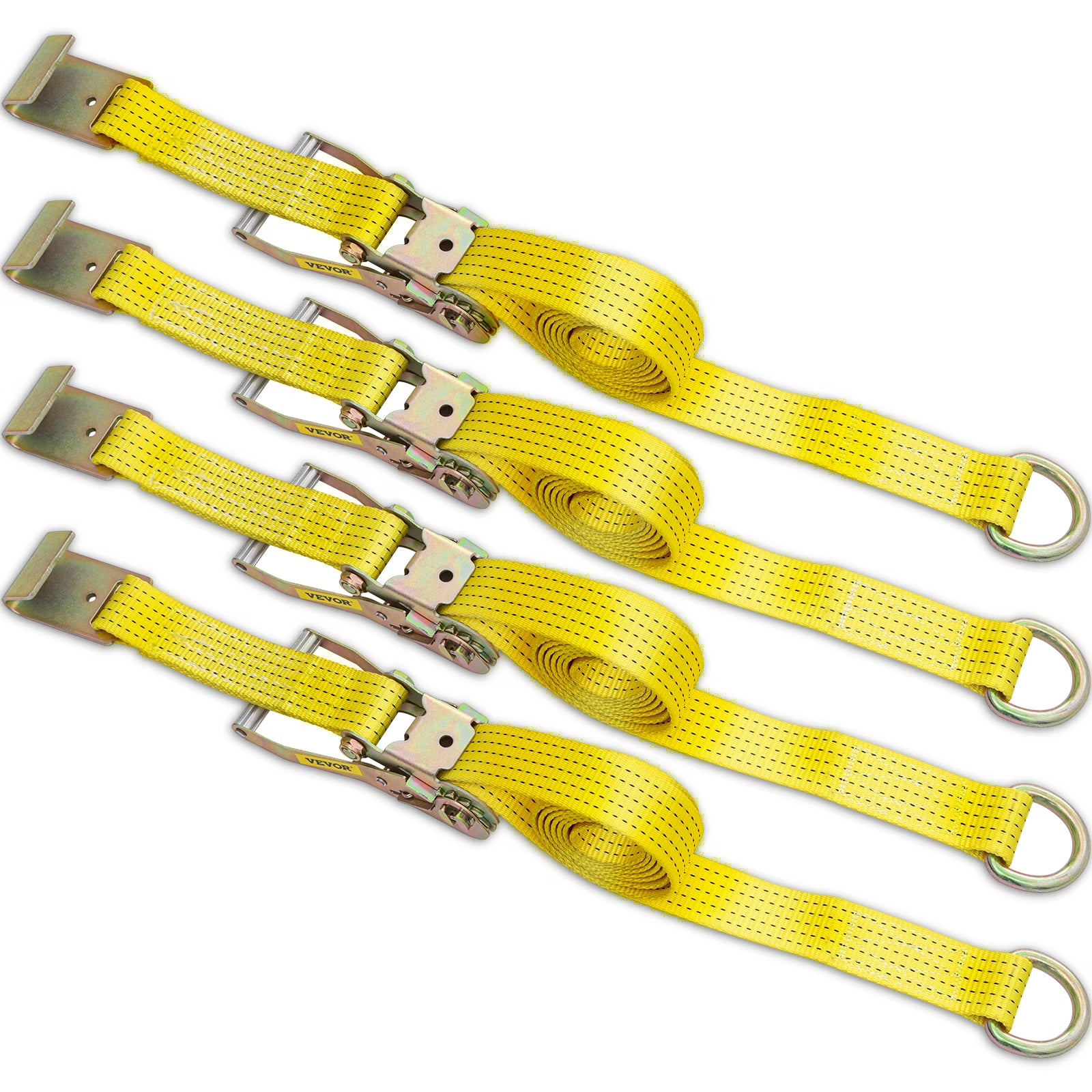 Yellow 4pcs Ratchet Tie Down Strap P849791