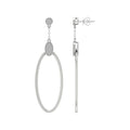 14K White Gold Round Diamond Dangle Earrings L343665