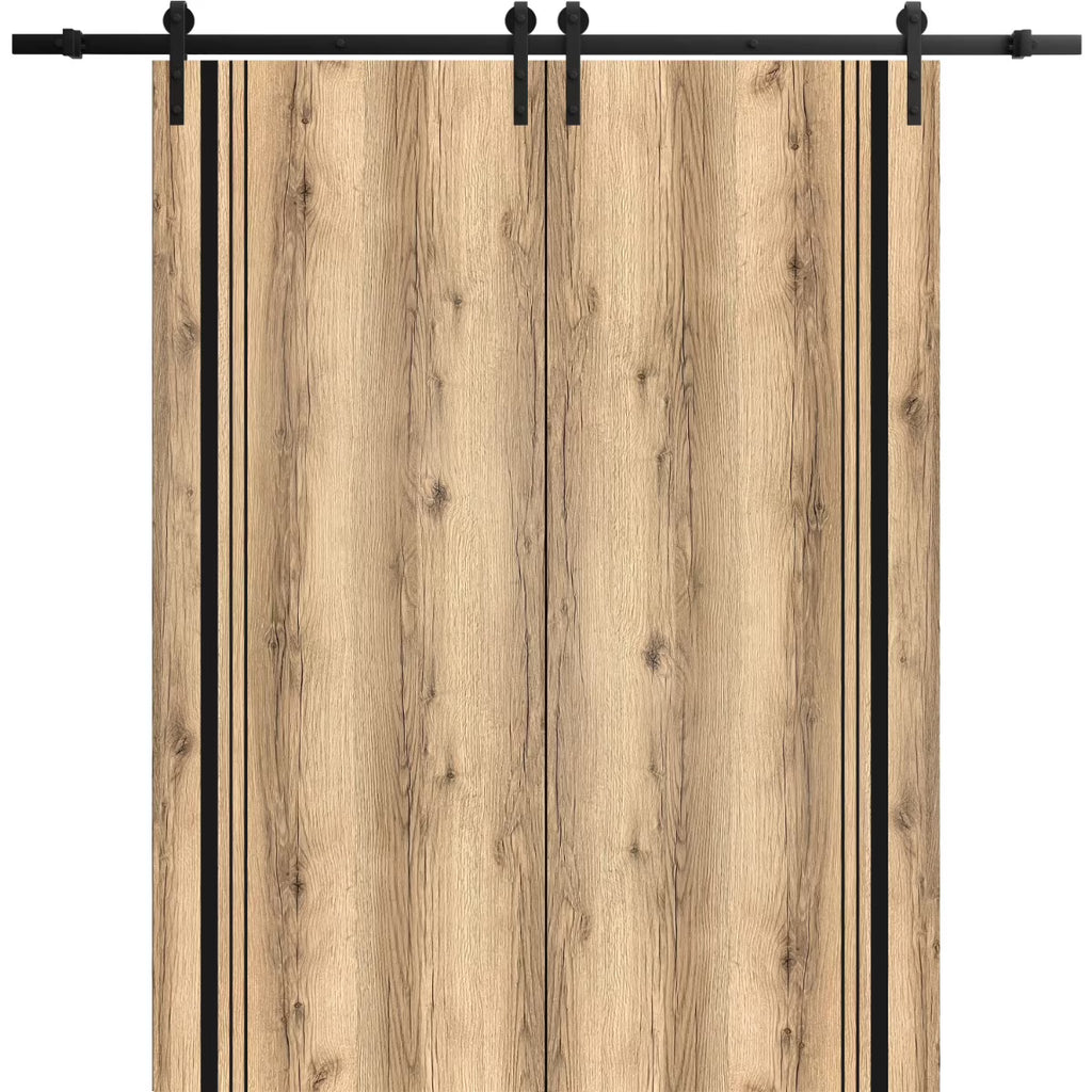Double Barn Door 36 x 80 inches with Frosted Glass O54099