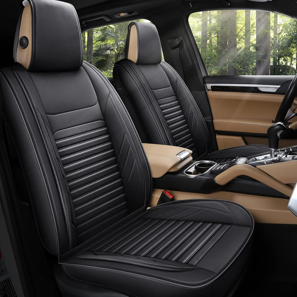Black Full Set Leather Car Seat Covers B356