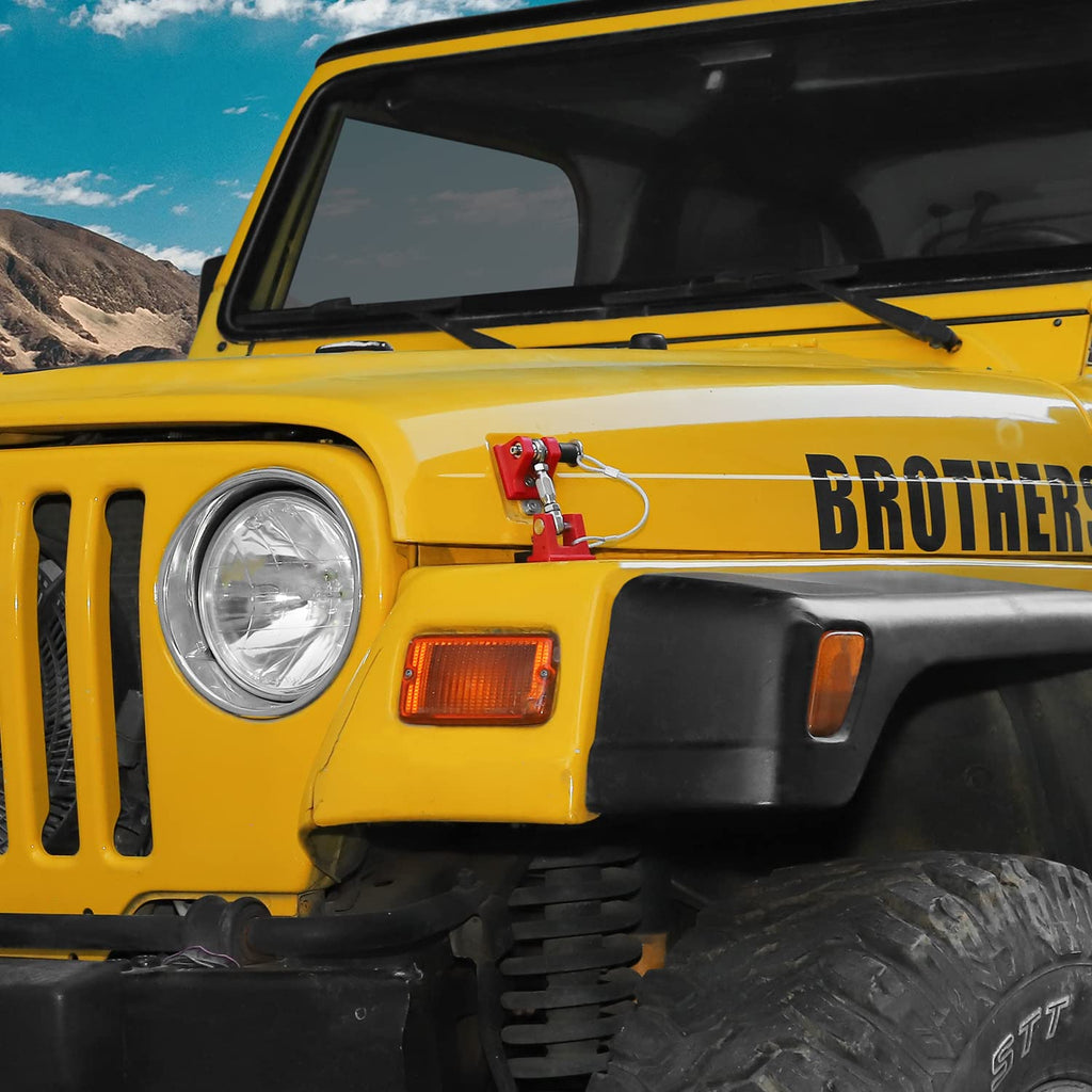 Red Aluminum Alloy Hood Latches for Jeep Wrangle TJ S4242