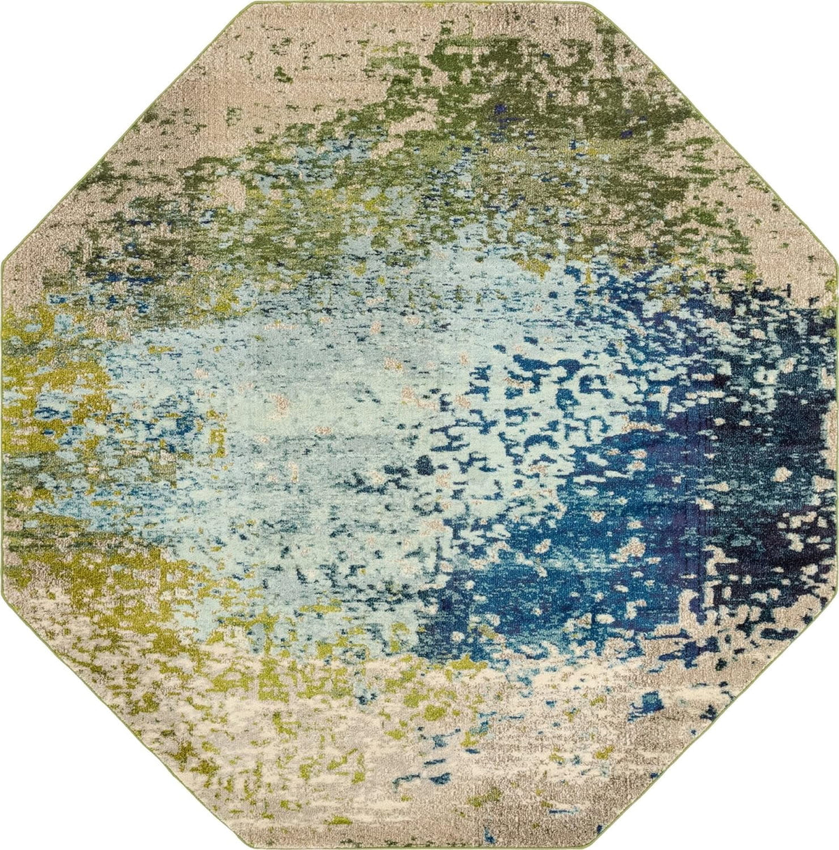8 Ft Octagon Blue Rug F288