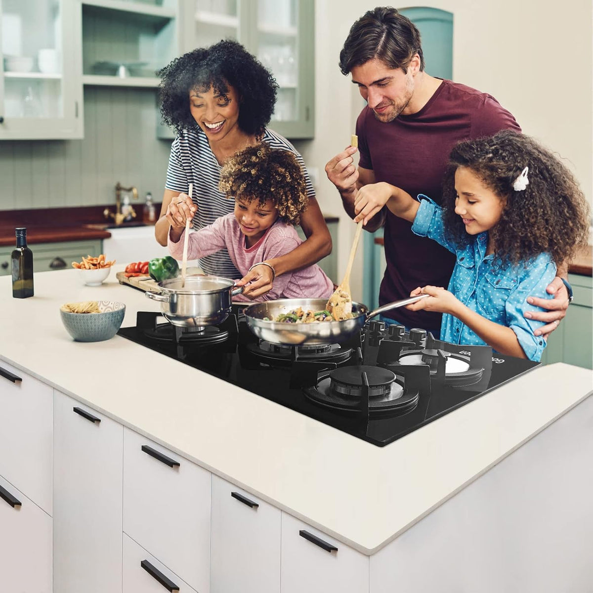 30 Inch 5 Burner Gas Cooktop with Cast Iron Grates M98876