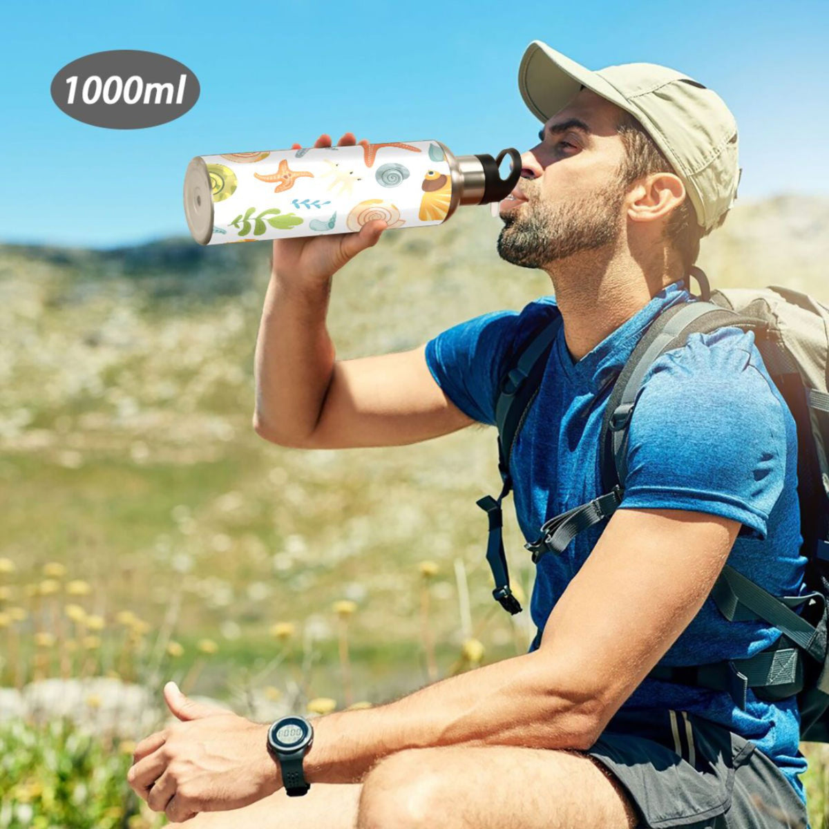 20 oz Insulated Stainless Steel Water Bottle with Straw Lid L20020