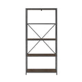 30x22 Five Shelf Laminate Wood and Metal Utility Shelf Dark Walnut R674