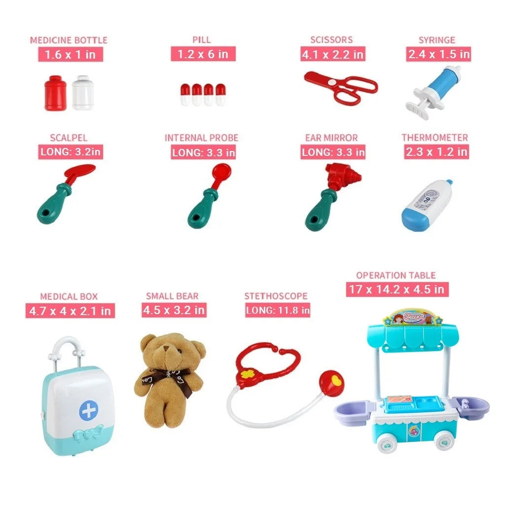 Doctor Kit Surgical Car with Music Kids Play House Educational Role Play Toy W859309