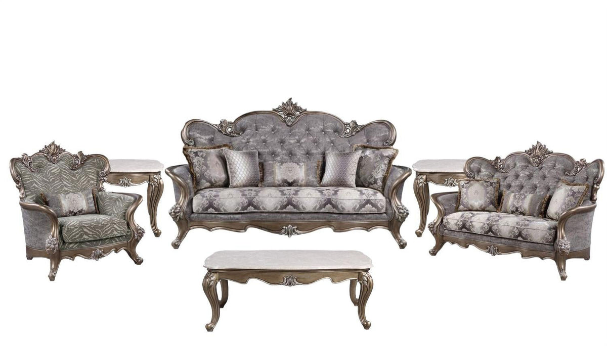 Gray Fabric 6pcs Living Room Set M29495