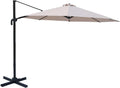10 Foot Outdoor Cantilever Offset Patio Umbrella and Stand N872477
