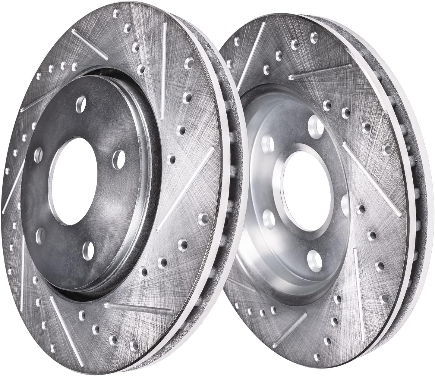 Front Drilled & Slotted Brake Rotors 2pc Set W3634