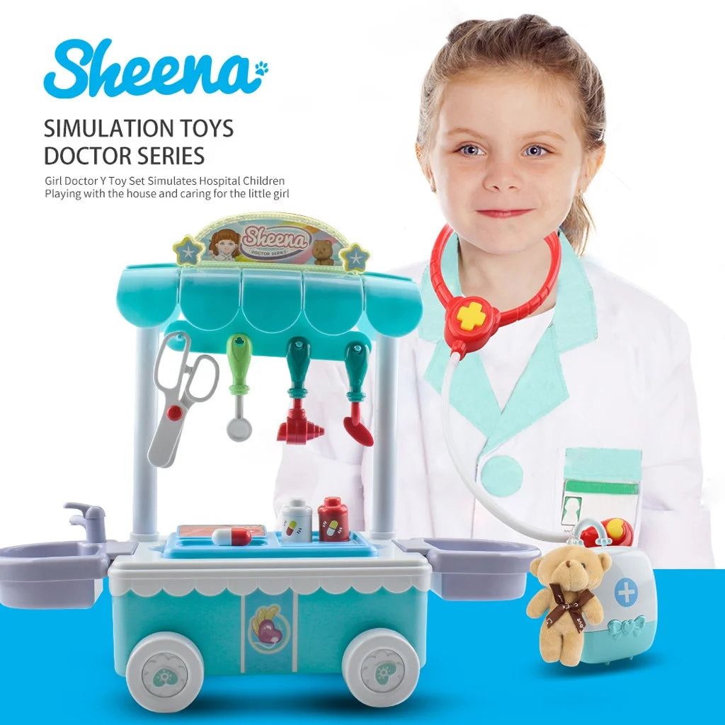 Doctor Kit Surgical Car with Music Kids Play House Educational Role Play Toy W859309