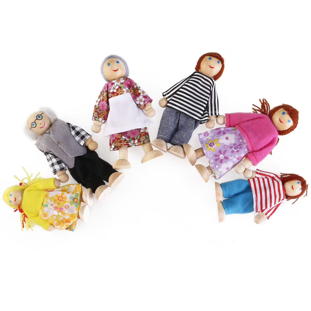 Wooden Dollhouse Furniture Set with Grandparents W849