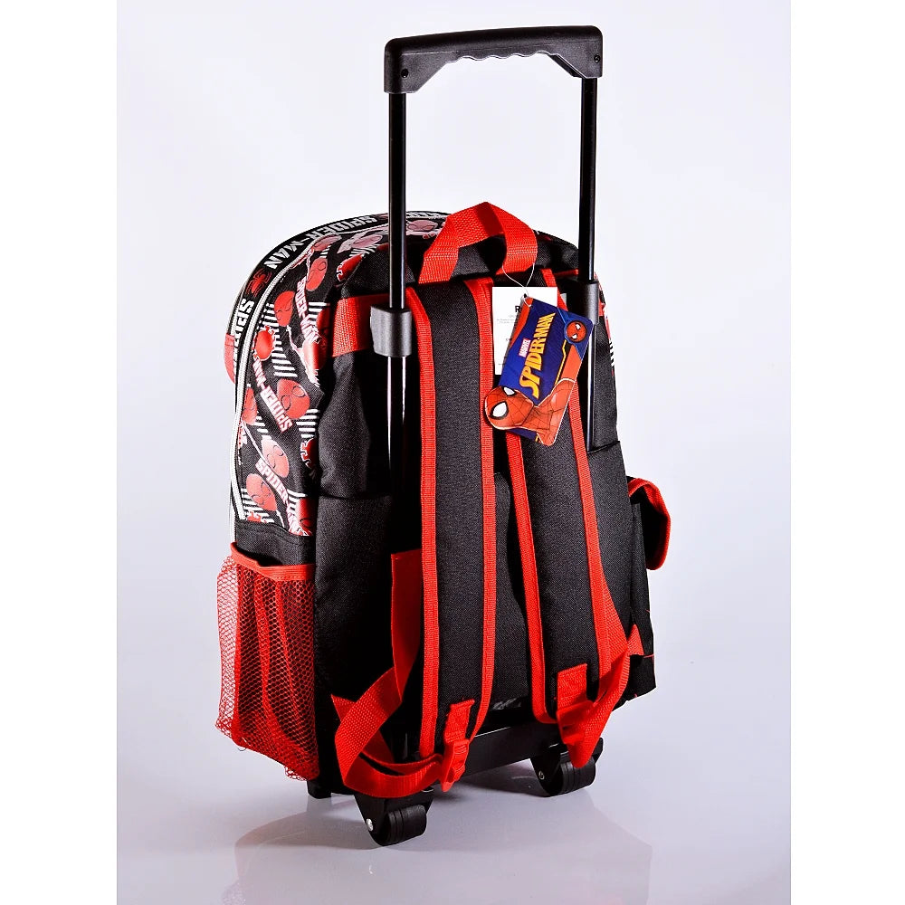 Black Red Blue Rolling School Backpack with Lunch Bag B379