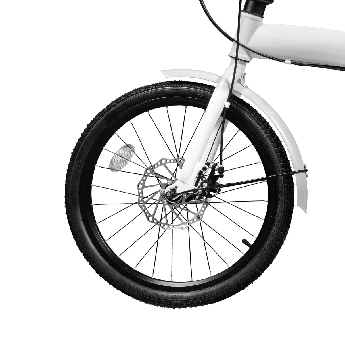 20 inch White Folding Bike with 7-Gear Disc Brakes Aluminum Alloy L131074