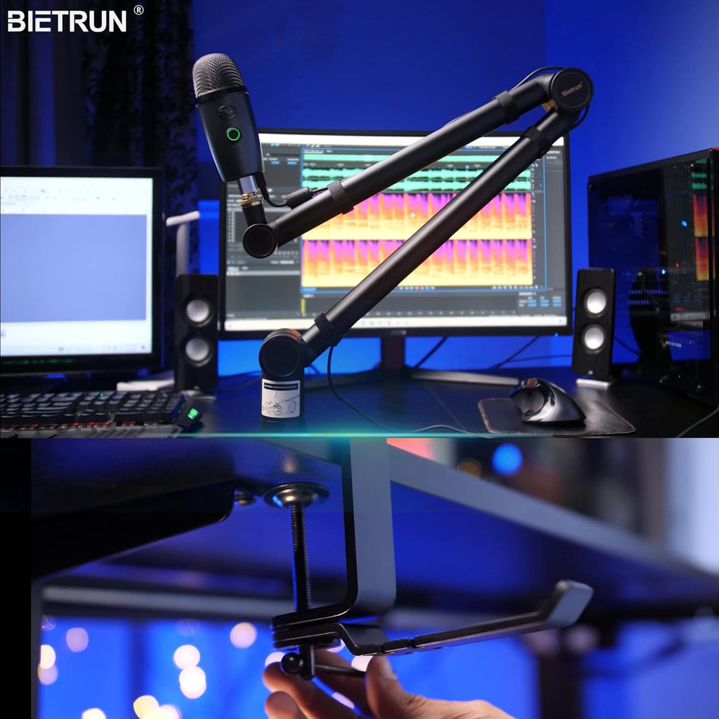Mic Boom Arm with 3/8 to 5/8 Adapter, Heavy Duty Metal Desk Mount Stand, Pack of 2 C346