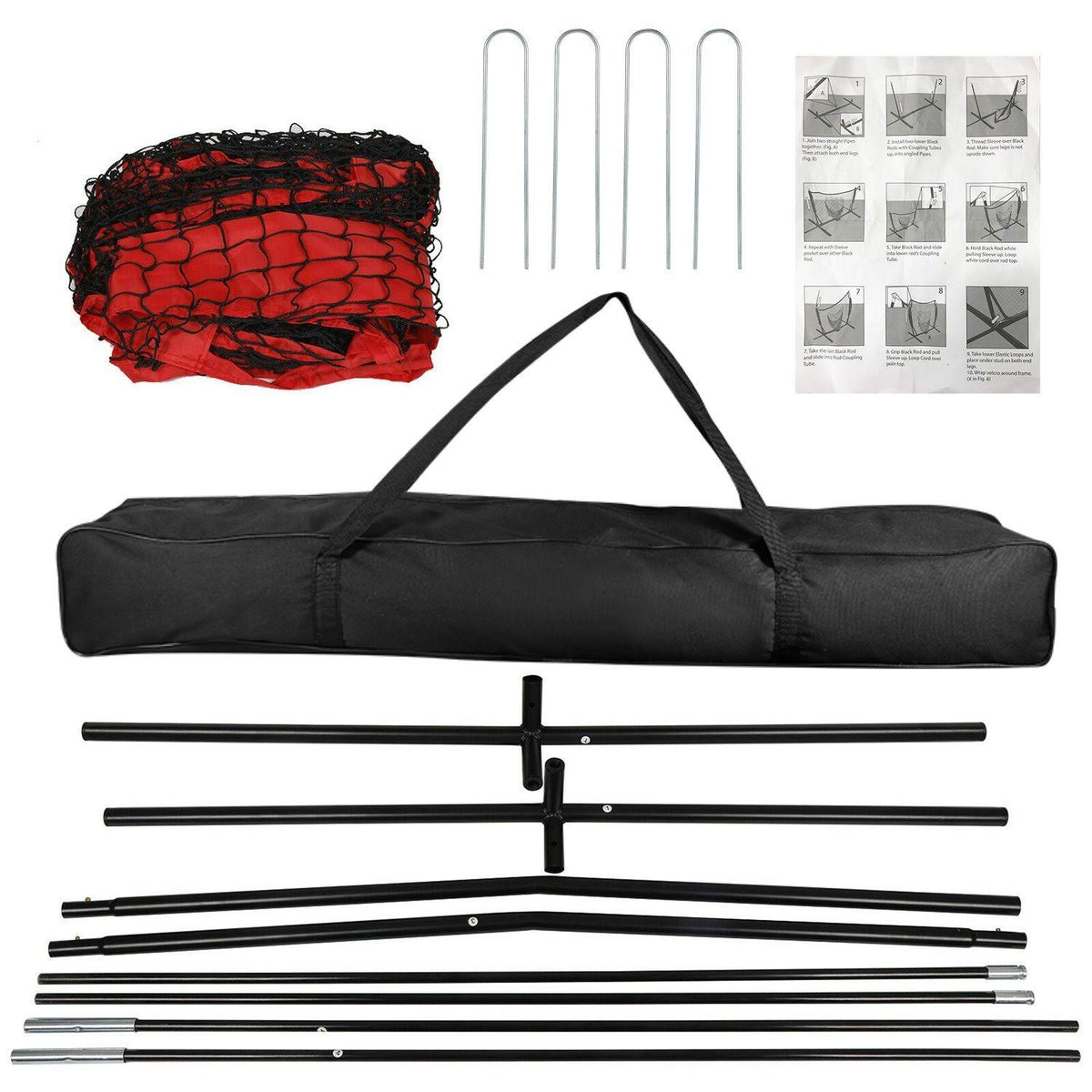 Baseball Softball Practice Training Net with Carrying Bag I9481