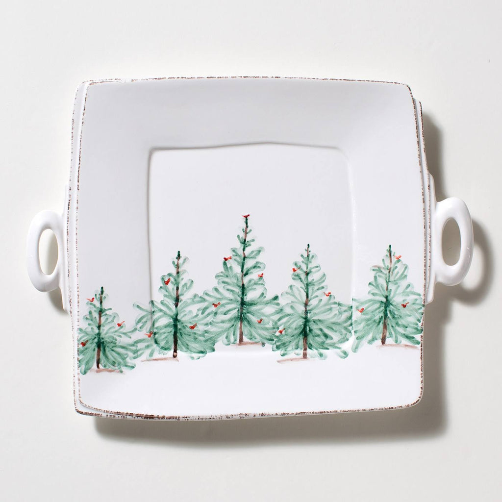 Holiday Handled Square Platter V171948