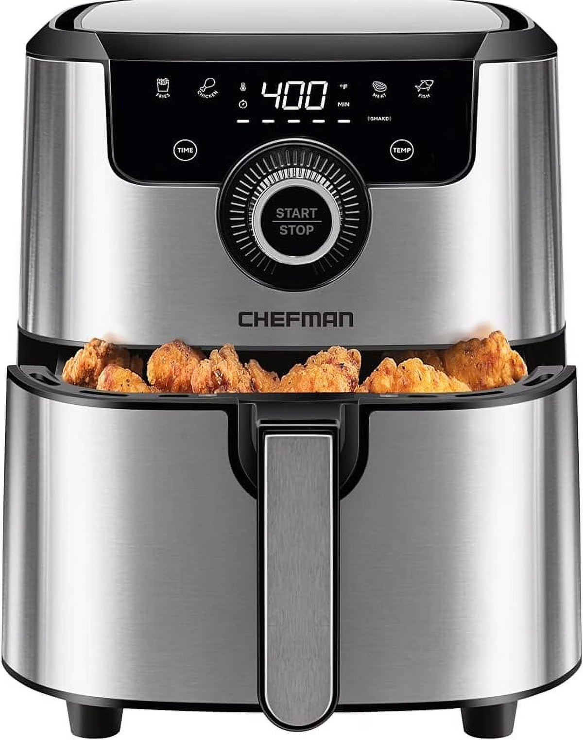 Open Box CHEFMAN Air Fryer 4.5 Qt Dual Control Temperature - SILVER H737042