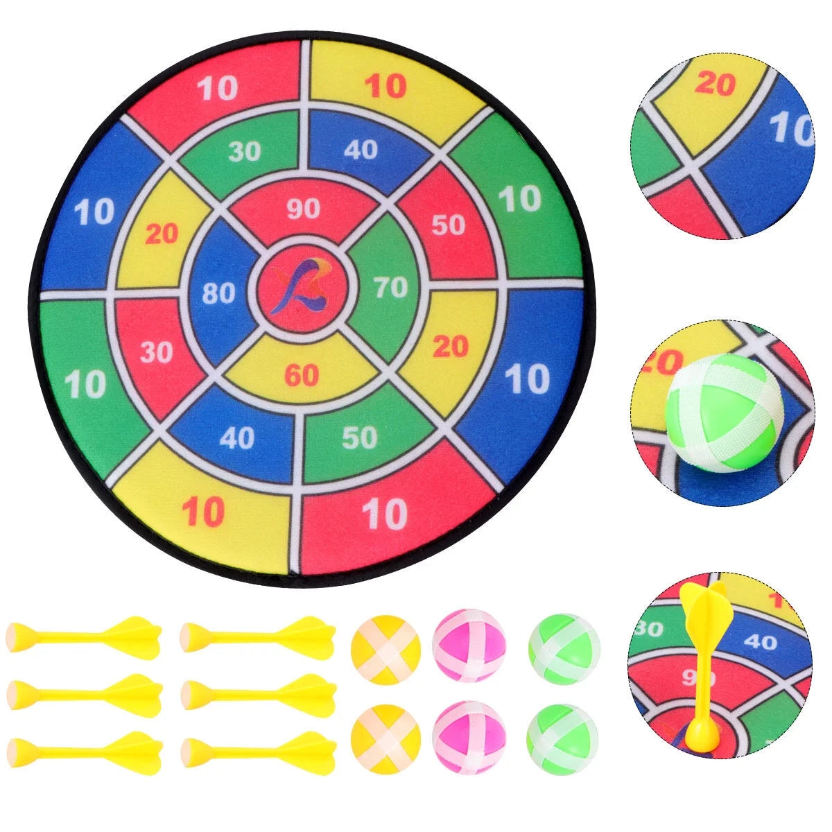 Sticky Ball Shooting Toy Party Game Supplies (30cm, 6pcs Sticky Ball and 6pcs Darts) C724130