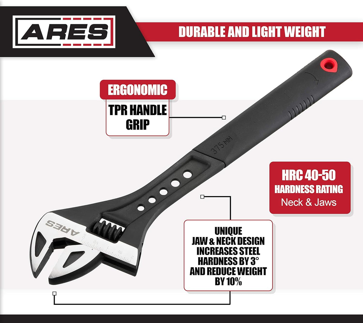 15-Inch Adjustable Wrench Chrome Vanadium Steel M315587