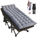 Folding Camping Cot with Mattress and Carry Bag, Black Gray, 75x28x14 Inch S7748