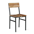 Natural Gray Wood and Metal Dining Chair (2-Pack) C148