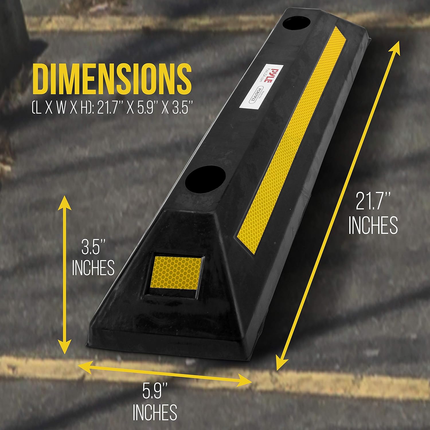 Heavy Duty Rubber Parking Stopper, Pack of 2 O956854