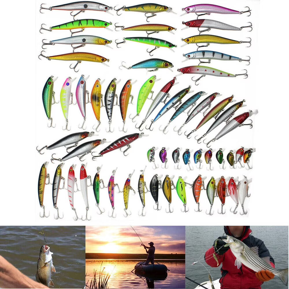 56 Diverse Fishing Baits Lure Set E90620