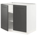 White Base Cabinet with Shelves and 2 Doors R134