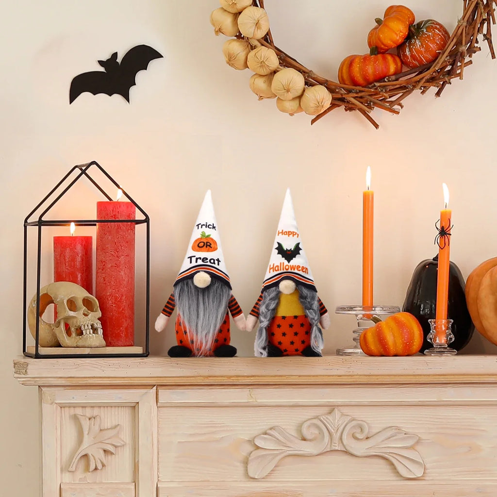 Set of 2 Halloween Gnome Plush Doll S8286