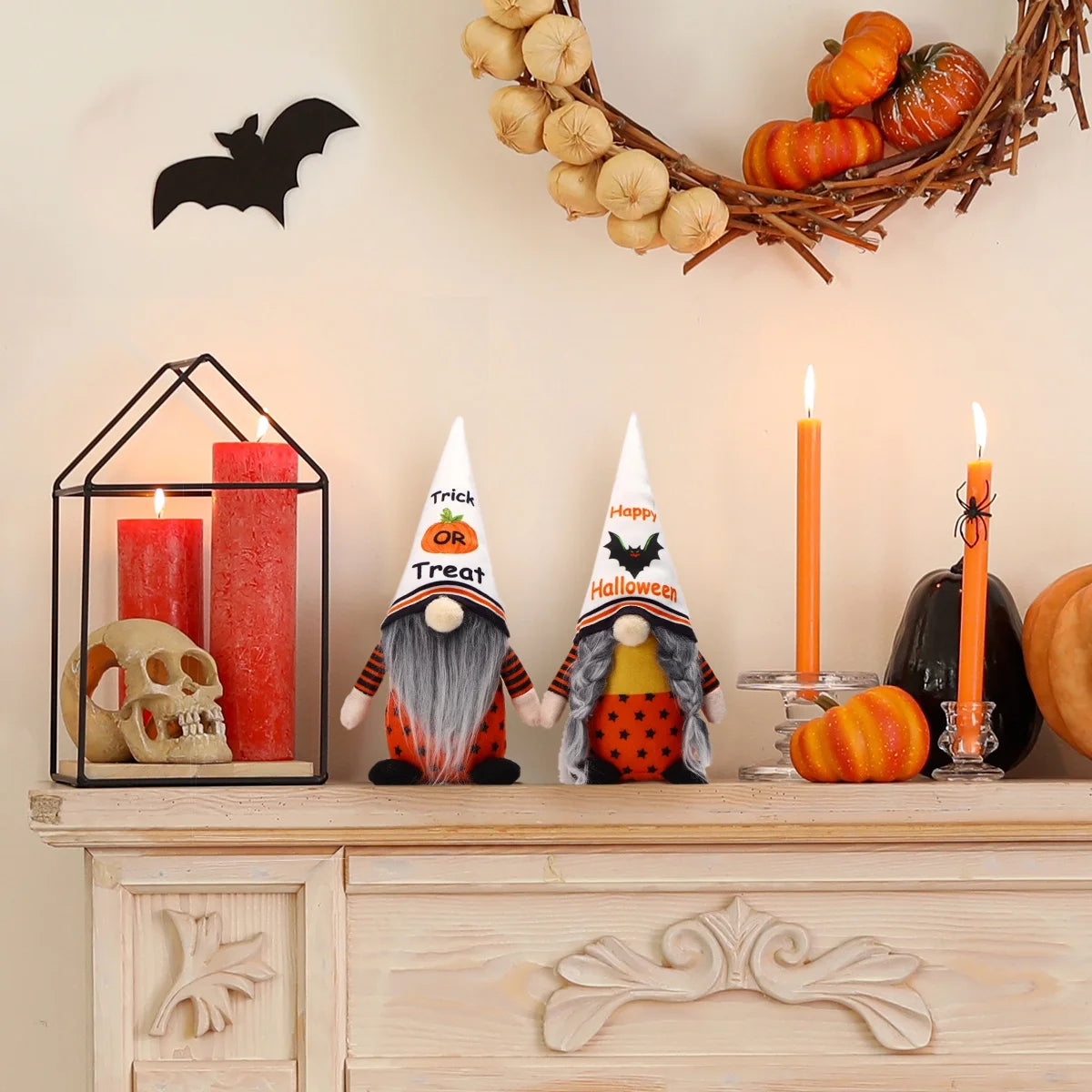Set of 2 Halloween Gnome Plush Doll S8286