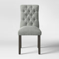 Tufted Dining Chair Gray Wood Finish X50564
