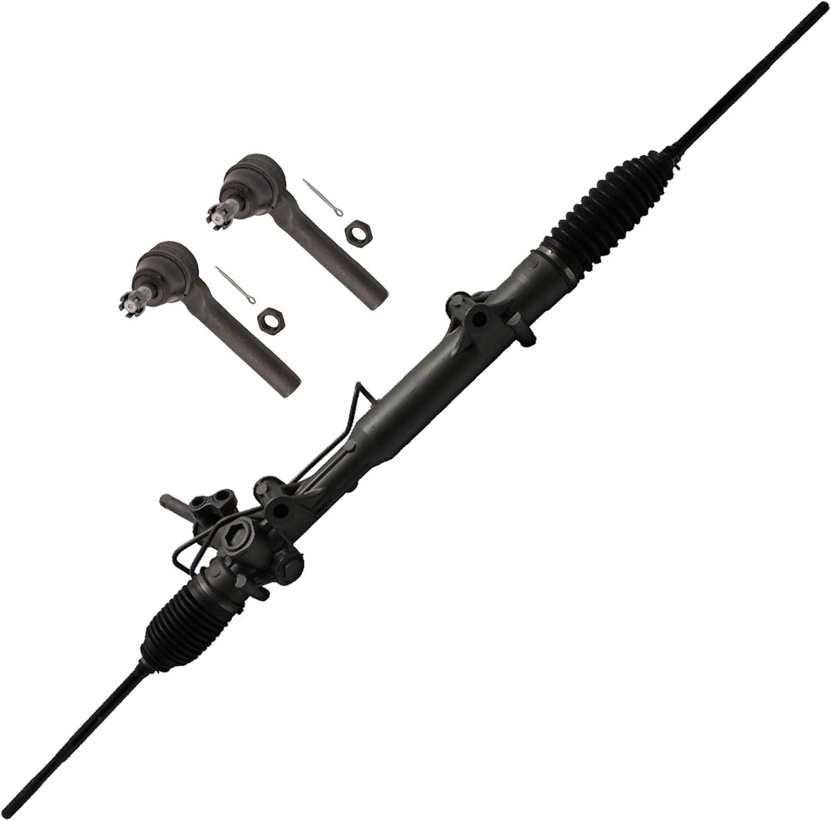 Complete Power Steering Rack and Pinion + Outer Tie Rods 3pc Set B721
