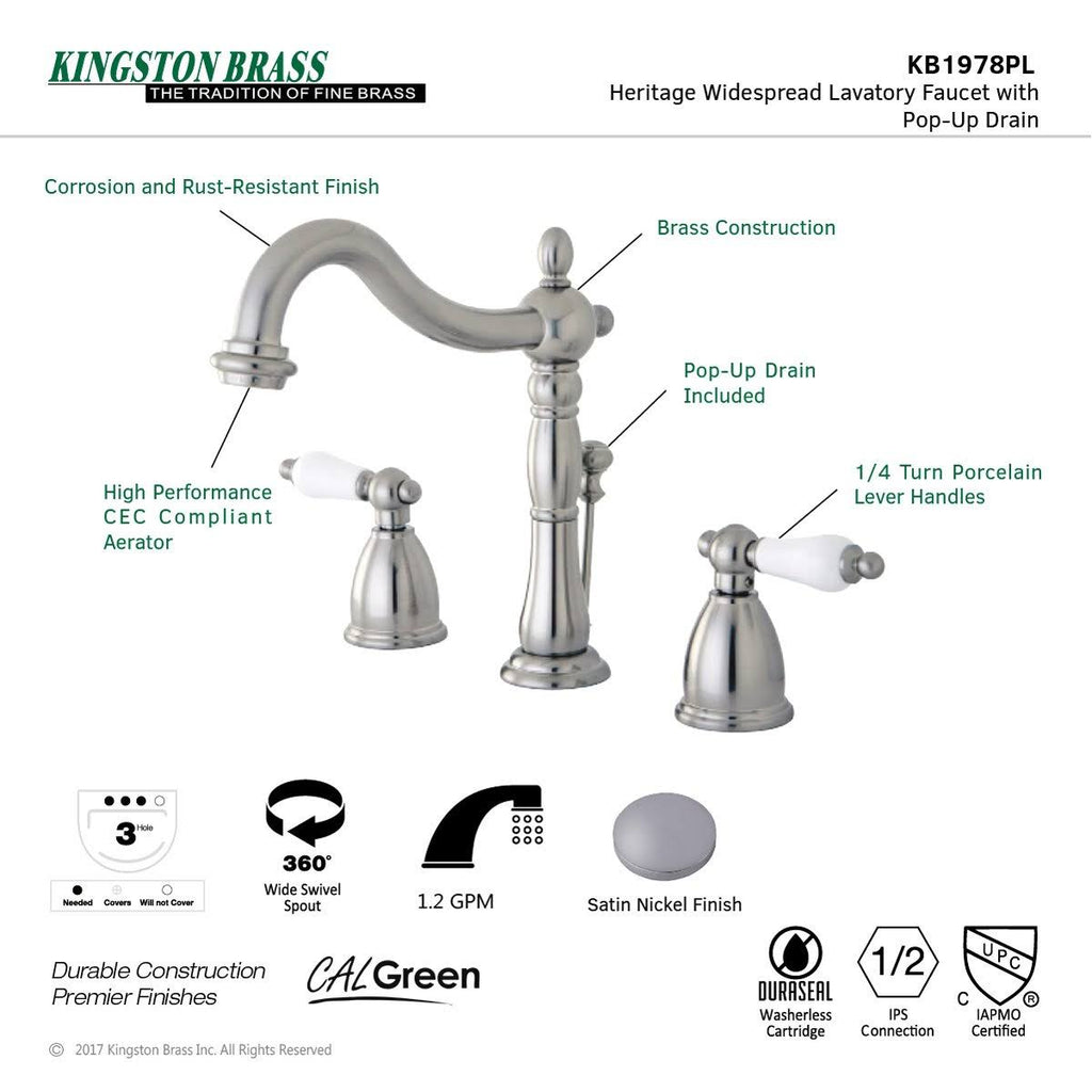 Polished Brass Widespread Bathroom Faucet V950