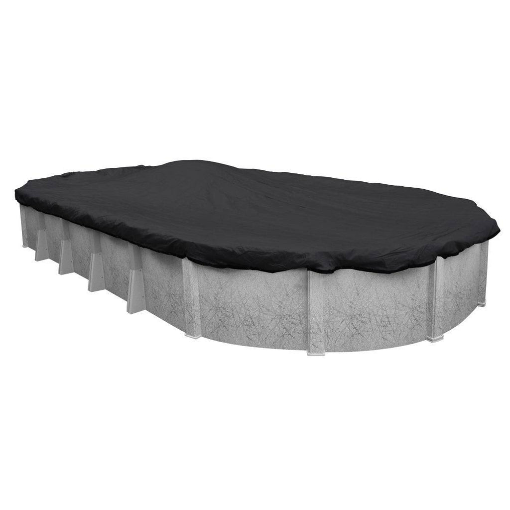 Black Mesh Heavy-Duty Winter Cover for Oval Above-Ground Swimming Pools V11444