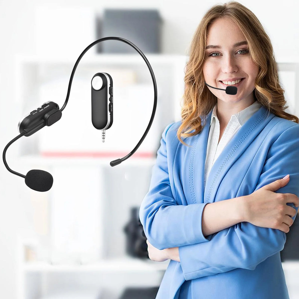 UHF Wireless Headset Microphone Set with 6.35mm Receiver W513
