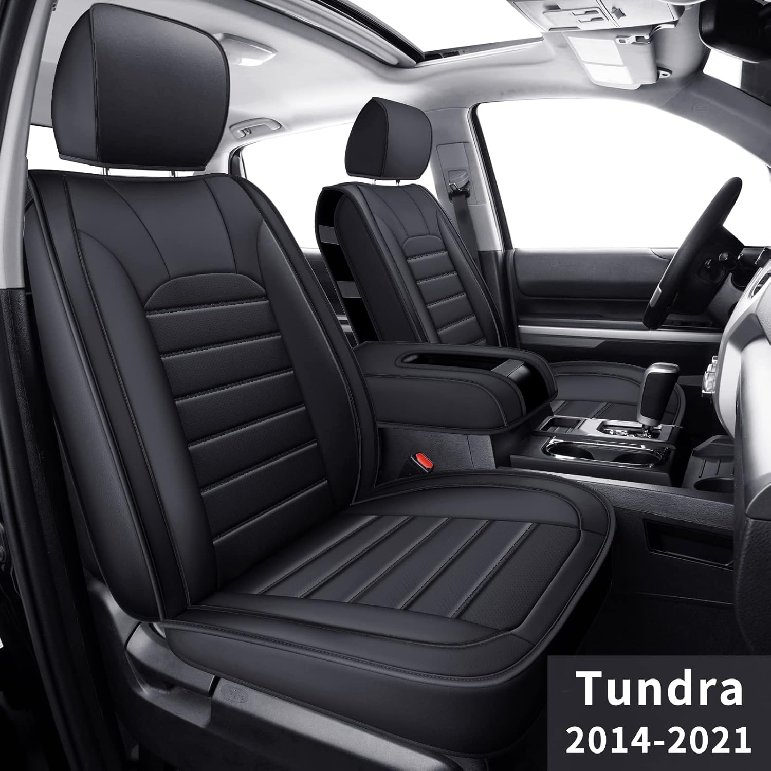 Black & Red Faux Leather Full Set Seat Covers O984