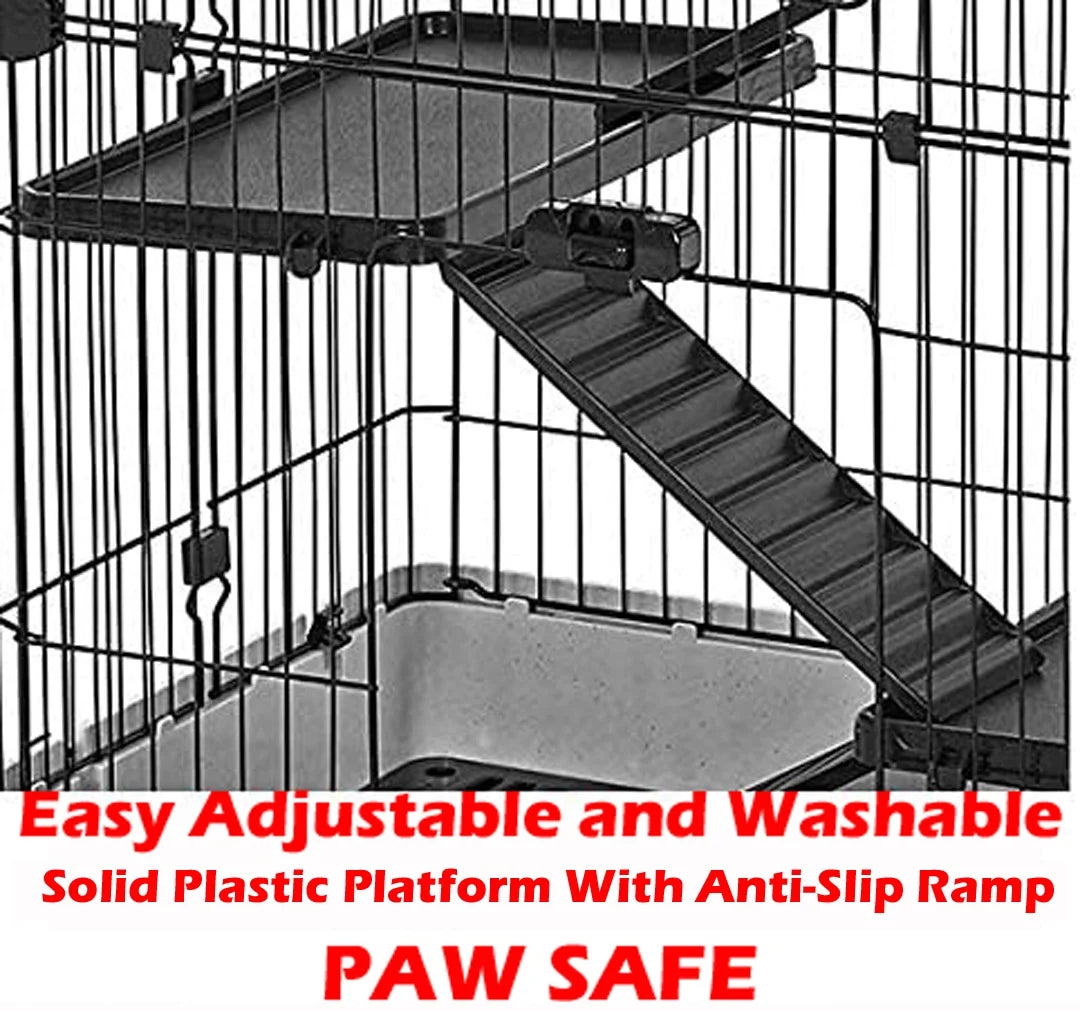 X-Large 43” 4-Story Indoor/Outdoor Rabbit Guinea Pig Hutch Cage with Washable Tray I464