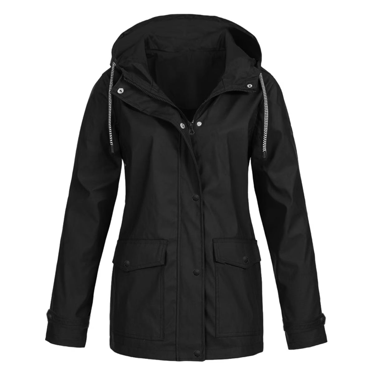 Lightweight Hooded Rain Jacket Windproof Plus Size K9789
