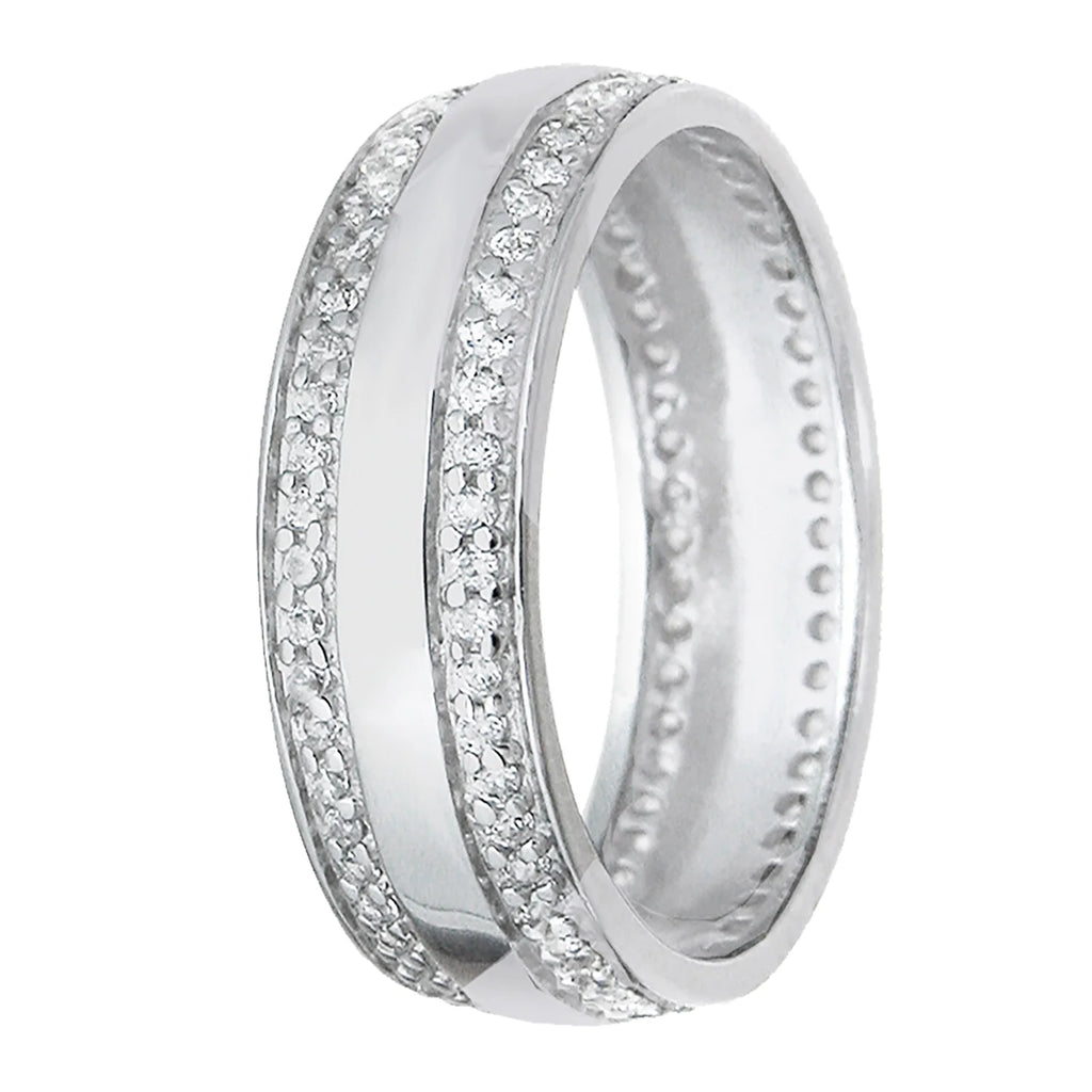 Sterling Silver Wedding Rings Bridal Set M761