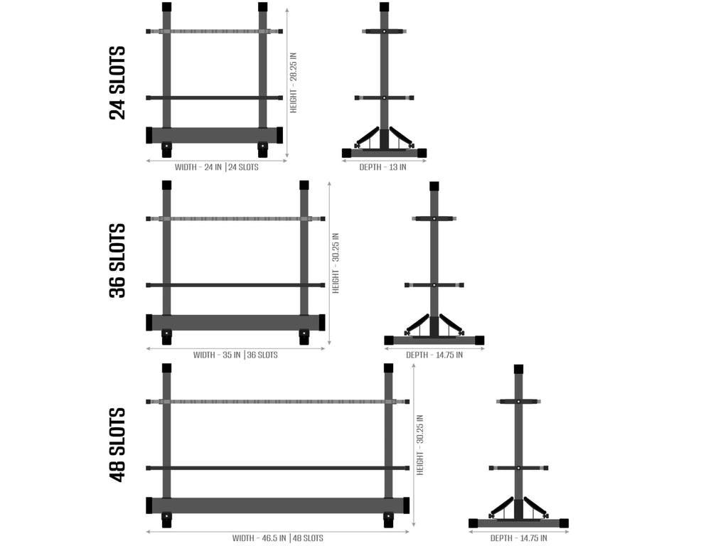 Aluminum Fishing Rod Rack, 48 Slot, Gunmetal Grey, 46.5in x 30 I261