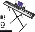 88-Key Semi-Weighted Electronic Keyboard Piano with X-Stand, Sustain Pedal, Power Supply, Carrying Case R22195