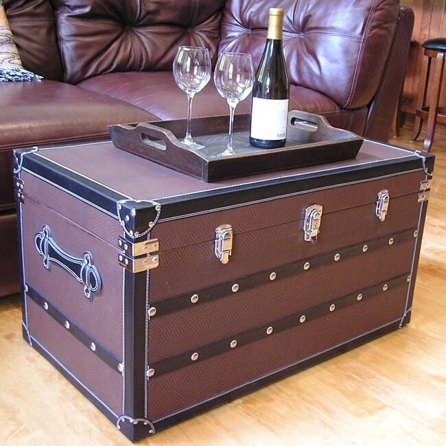 Large Wood Steamer Trunk Treasure Chest C421047