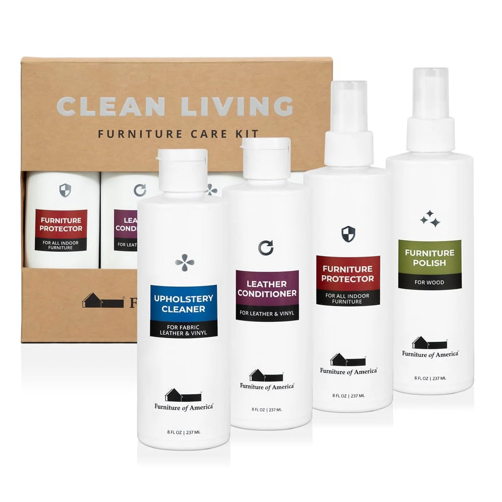 Gray Fabric Sofa and Cleaning Care Kit Set V80252