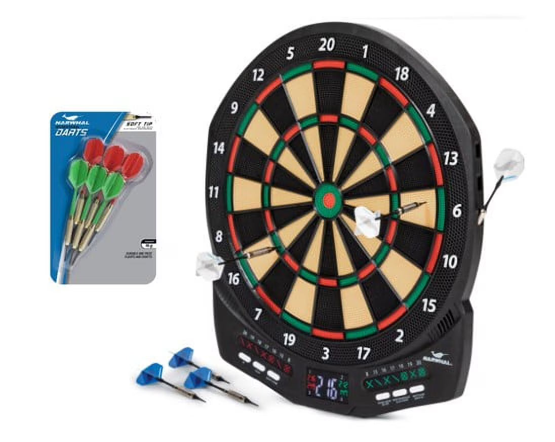 Electronic Dartboard with 30 Games, 6 Darts, Soft Tip Dart Set, 6 Pack N105682