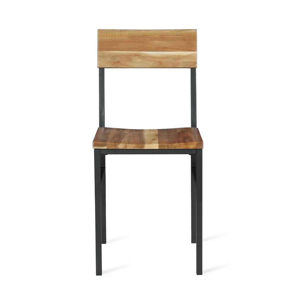 Natural Gray Wood and Metal Dining Chair (2-Pack) C148