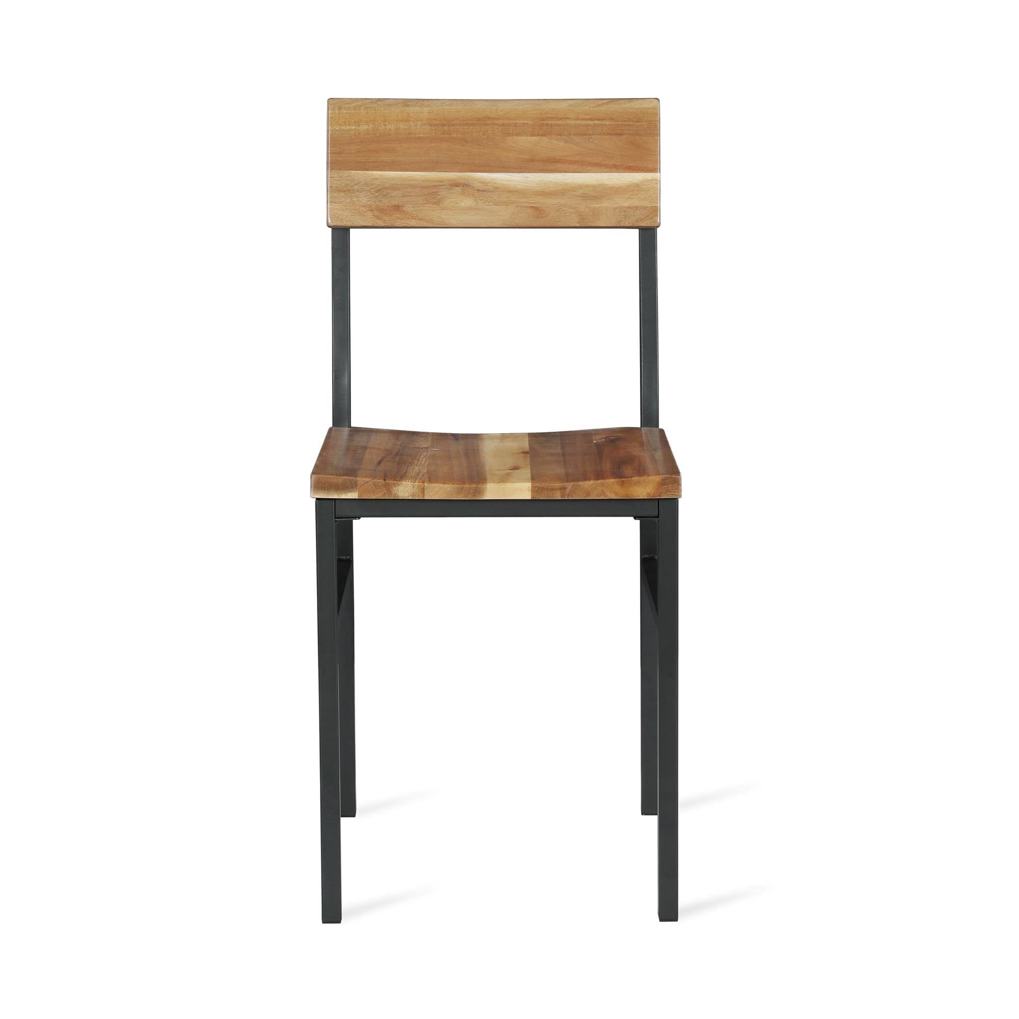 Natural Gray Wood and Metal Dining Chair (2-Pack) C148