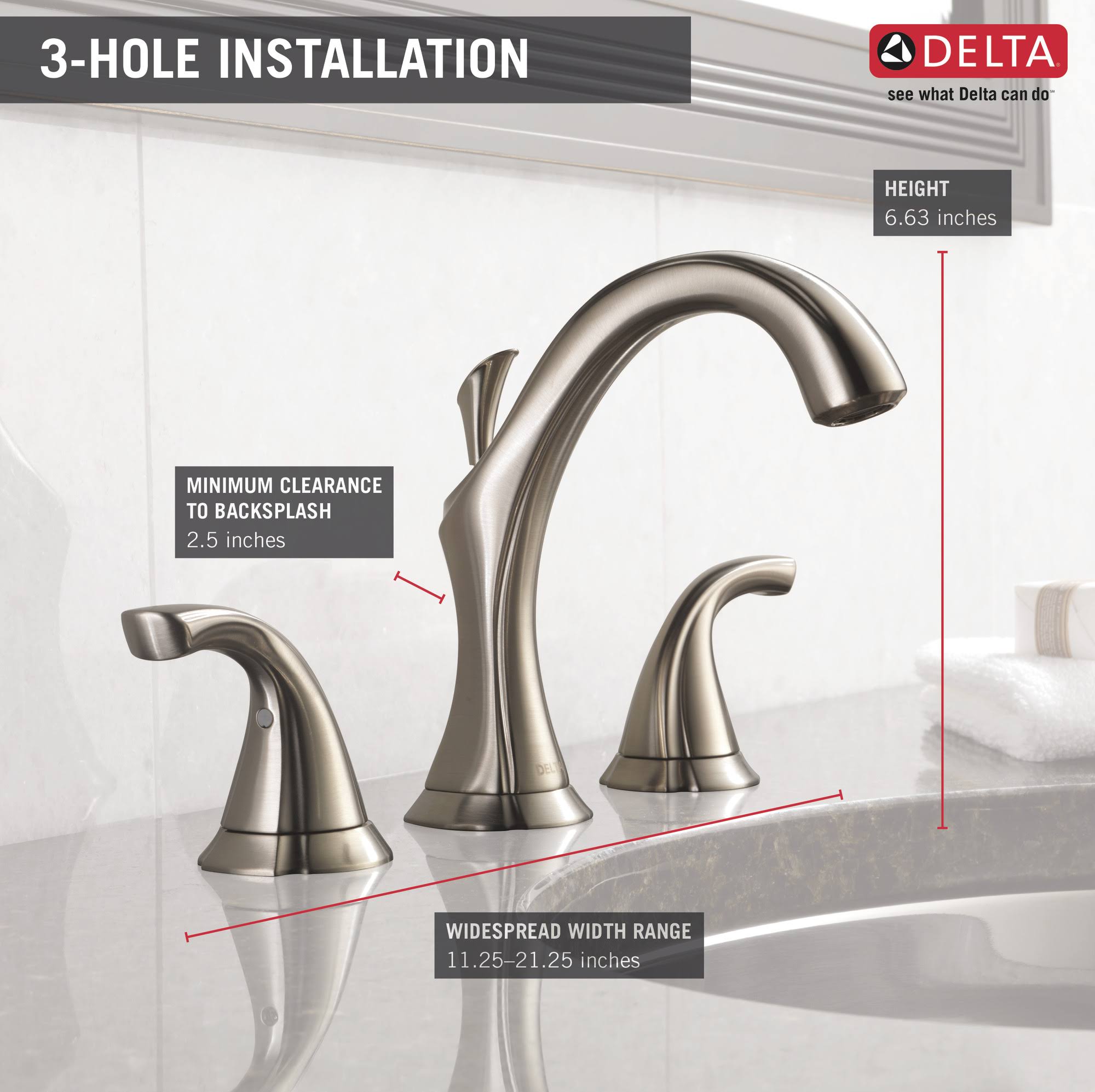 Two Handle Widespread Bathroom Faucet Stainless R98862