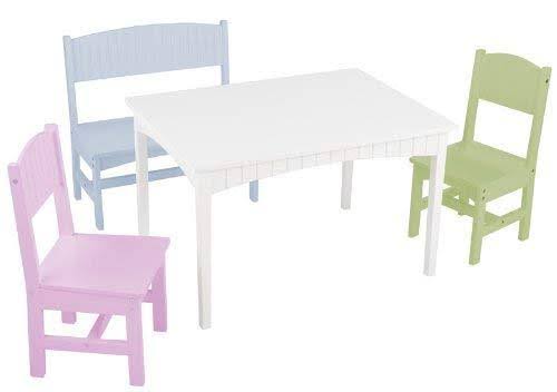 Pastel Table with Bench and 2 Chairs S699595