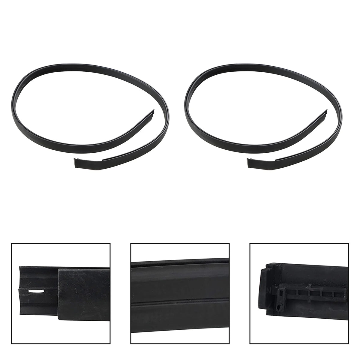 2Pcs Black Roof Drip Side Moulding Weatherstrips M87413